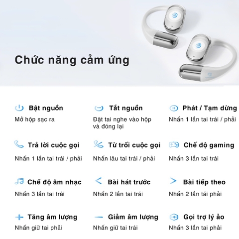 Tai nghe bluetooth không dây kẹp vành tai Rockspace X718 Bluetooth Earphones bảo hành 12 tháng