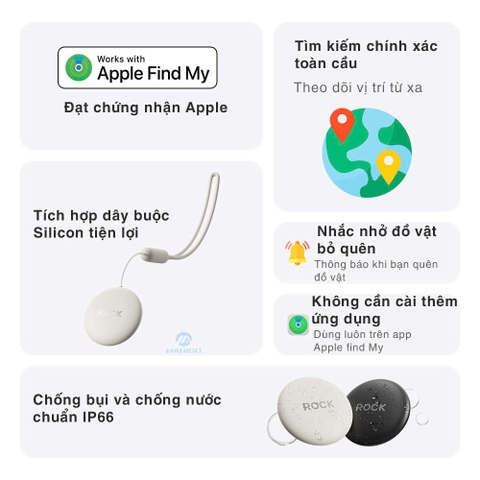 Thiết bị định vị thông minh smart tag ROCKSPACE Wireless positioning chống thất lạc đồ vật có BH