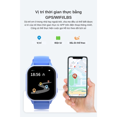 Đồng hồ thông minh định vị trẻ em Manigo M89 Lắp sim nghe gọi độc lập call video chống nước