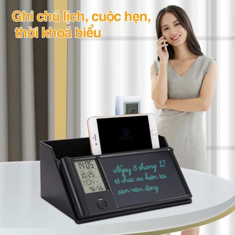Hộp đựng bút cao cấp Manigo P01001 kèm bảng vẽ tự xóa đồng hồ xem giờ tiện dụng cho bé yêu học tập