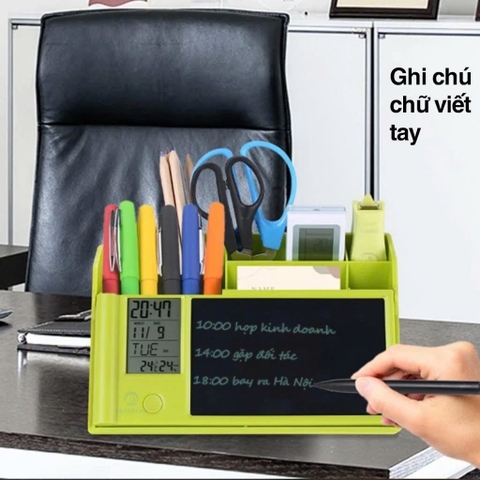 Hộp đựng bút cao cấp Manigo P01001 kèm bảng vẽ tự xóa đồng hồ xem giờ tiện dụng cho bé yêu học tập