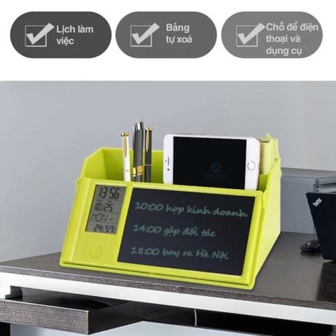 Hộp đựng bút cao cấp Manigo P01001 kèm bảng vẽ tự xóa đồng hồ xem giờ tiện dụng cho bé yêu học tập