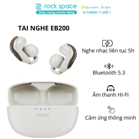 Tai nghe AI bluetooth không dây kẹp tai ROCKSPACE EB200 TWS Smart Earphones hàng chính hãng có BH