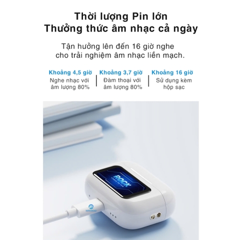 Tai nghe bluetooth không dây nhét tai Rockspace S1 TWS có mic dùng liên tục 5h BH 12 tháng