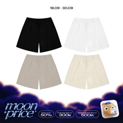Pleated Khaki Shorts