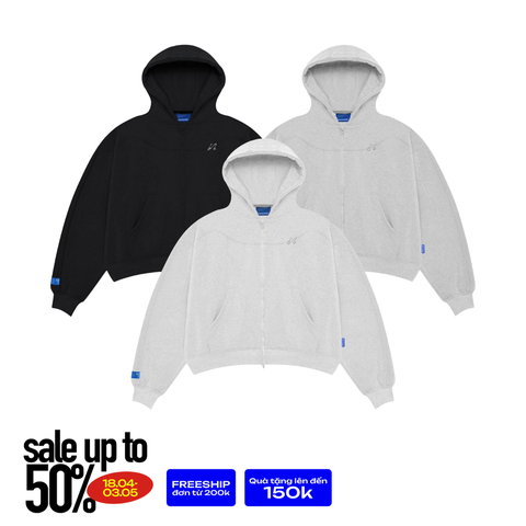 Double Zipper Boxy Hoodie