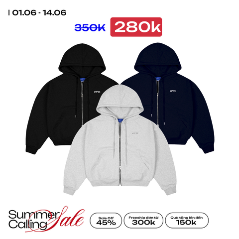 Metal Logo Zipper Hoodie