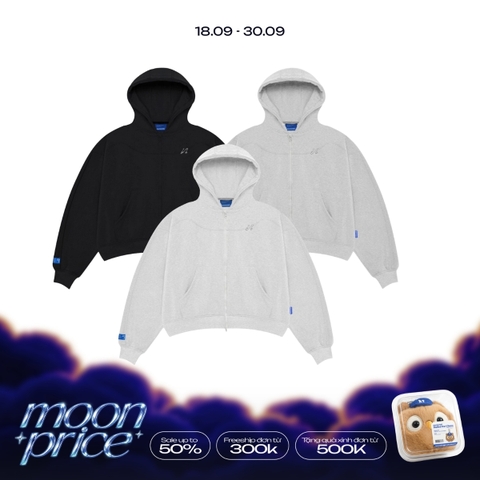 Double Zipper Boxy Hoodie