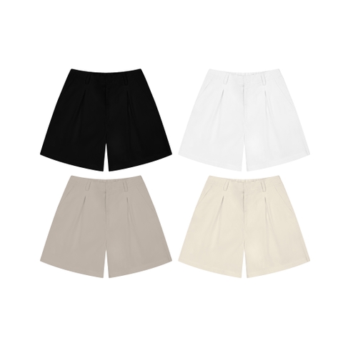 Pleated Khaki Shorts