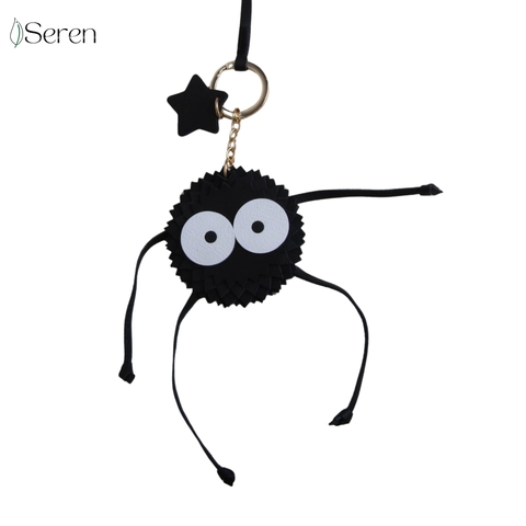 Charm con bồ hóng (Susuwatari) iSeren, da bò cao cấp, da thật handmade, móc khóa, charm treo túi xách, quà tặng cao cấp