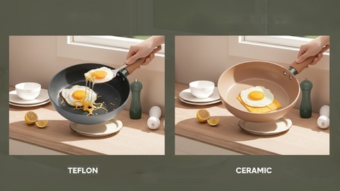 So sánh chống dính Teflon và Ceramic