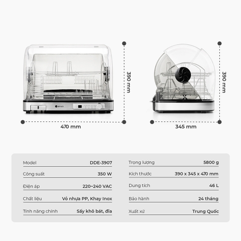 Máy sấy bát Elmich DDE-3907