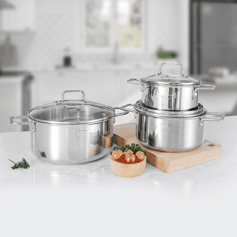 Bộ nồi inox liền khối Elmich Trimax XR EL-8074 size 16, 20, 22cm