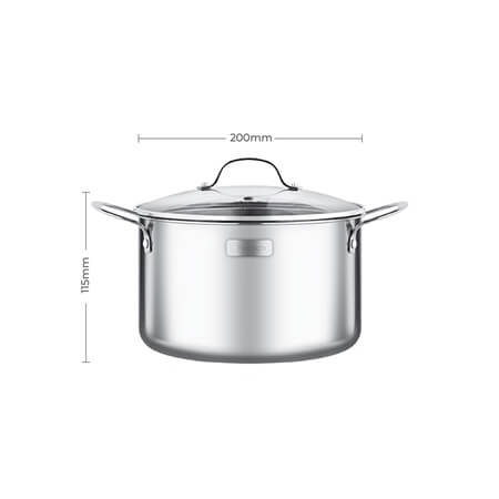Nồi inox cao cấp 3 lớp đáy liền Trimax EL-3733 size 20cm