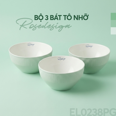 Bộ 3 bát tô nhỡ Elmich RoseDesign EL0238PG