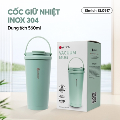 Cốc giữ nhiệt inox 304 Elmich EL0917WG dung tích 560ml