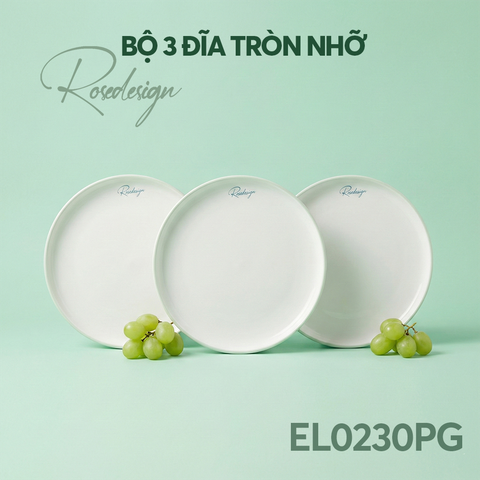 Bộ 3 đĩa tròn Elmich RoseDesign EL0230PG