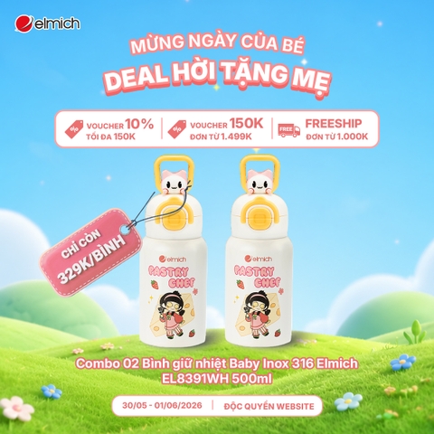 Bình giữ nhiệt baby inox 316 Elmich EL8391 dung tích 500ml