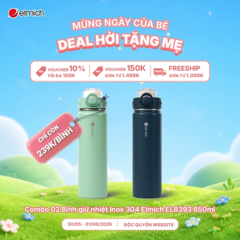 Bình giữ nhiệt inox 304 Elmich EL8393 dung tích 650ml
