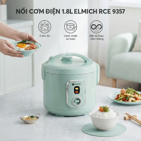 Nồi cơm điện Elmich RCE9357 dung tích 1,8L