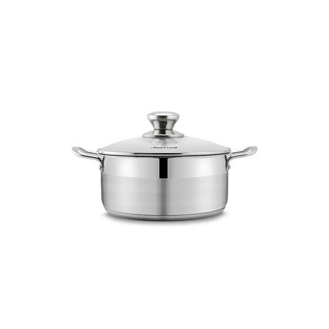 Nồi inox 3 đáy nắp kiếng Smartcook SM240XMN Size 16-20-24cm