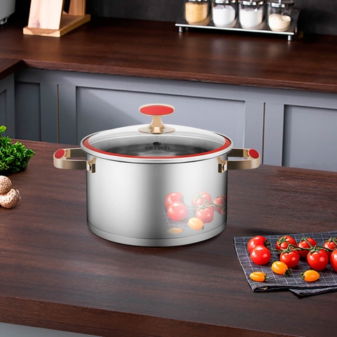 Bộ 2 nồi 5 đáy Inox 304 Elmich Red Velvet El - 3989 Size 18,20