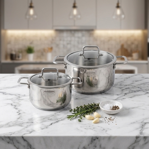 Bộ nồi inox Smartcook SM2104MN size nồi 18, 22, chảo 26cm