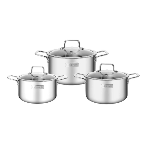 Bộ nồi Inox liền khối Elmich Trimax Classic EL2110OL Size 18, 20, 24, chảo 26cm