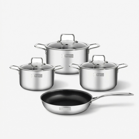 Bộ nồi Inox liền khối Elmich Trimax Classic EL2110OL size 18,20,24, chảo 26cm