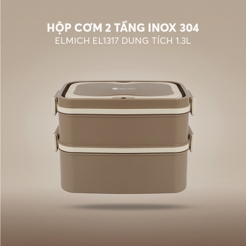 Hộp cơm 2 tầng inox 304 Elmich EL1317 dung tích 1.3L