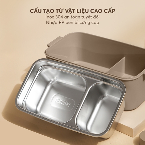 Hộp cơm 2 tầng inox 304 Elmich EL1317 dung tích 1.3L