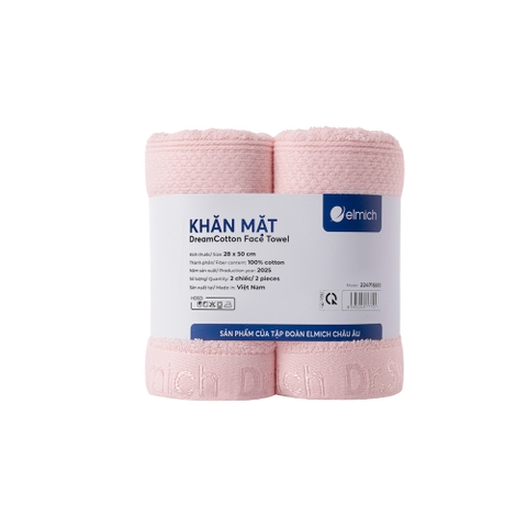 Bộ 2 khăn mặt 100% cotton cao cấp Elmich Dr.Sleep