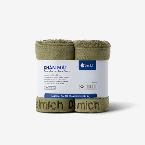 Bộ 2 khăn mặt 100% cotton cao cấp Elmich Dr.Sleep