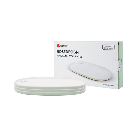 Bộ 3 đĩa bầu dục nhỡ Elmich RoseDesign EL0219PG