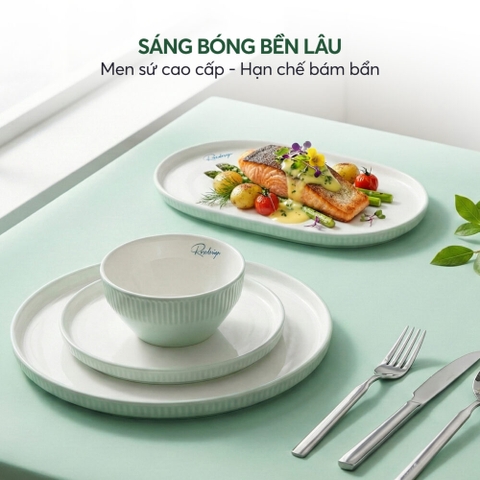 Bộ 3 đĩa bầu dục nhỡ Elmich RoseDesign EL0219PG