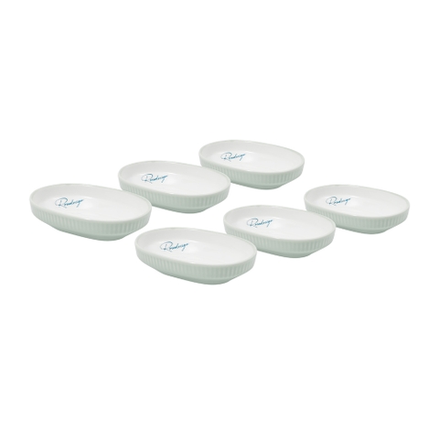 Bộ 6 đĩa chấm bầu dục Elmich RoseDesign EL-0262PG màu xanh