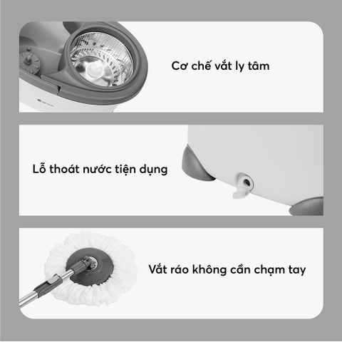 Bộ lau sàn xoay 360 độ Elmich EL3005