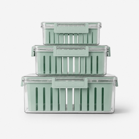 Bộ 3 hộp bảo quản thực phẩm kèm khay tách nước Elmich EL3124 dung tích 800ml-2200ml- 4300ml