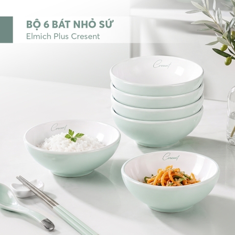 Bộ 6 bát nhỏ sứ Elmich Plus Cresent 10.7x10.7x4.5cm