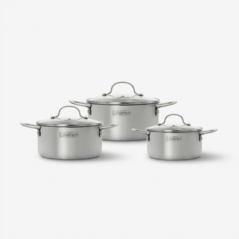 Bộ nồi inox nguyên khối Elmich Trimax classic EL-2136OL01 size 18,20,22cm