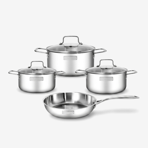 Bộ nồi inox liền khối Elmich EL2476 size 16,20,24, chảo 24cm
