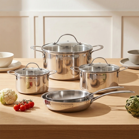 Bộ nồi chảo inox  liền khối Elmich Trimax EL2486IN01 Size 16,20,24, chảo 20,24cm