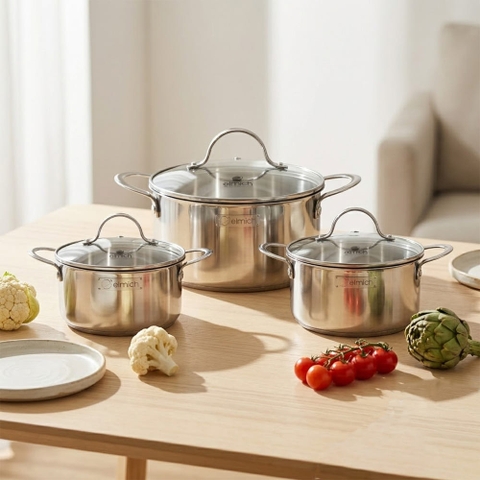Bộ nồi inox liền khối Elmich EL2487IN01 Size 16,20,24cm