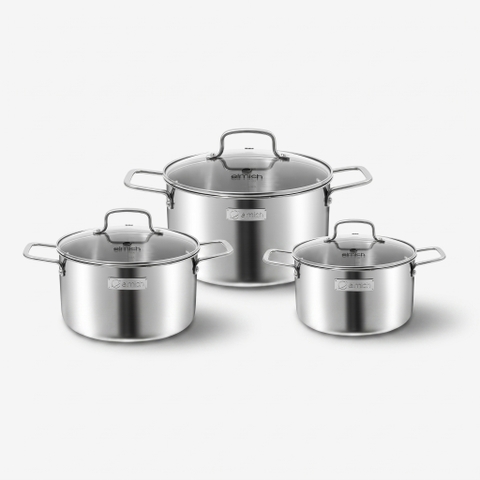 Bộ nồi inox liền khối Elmich EL2488IN01 Size 16, 20, 24cm