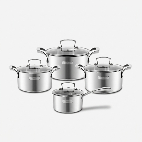 Bộ nồi inox liền khối Elmich Premium EL3100 Size 18,20,24 quánh 16cm