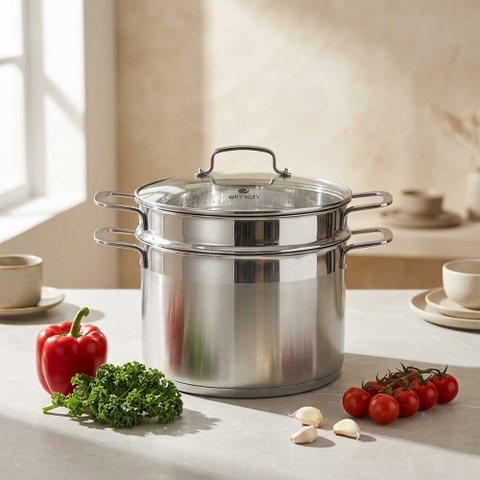 Nồi hấp Inox 304 cao cấp Elmich 22cm EL3360