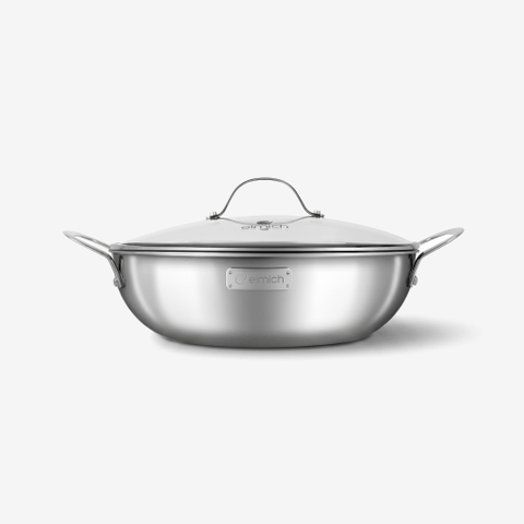Chảo xào inox cao cấp 3 lớp đáy liền Elmich Plus Trimax EL-3797-28cm
