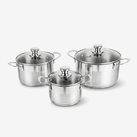 Bộ nồi Inox 304 Elmich Max A EL-3851 size 16, 20, 24cm
