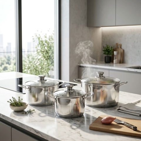 Bộ nồi Inox 304 Elmich Max A EL-3851 size 16, 20, 24cm