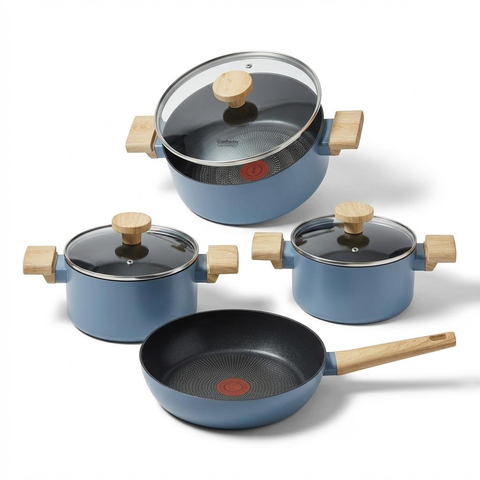 Bộ nồi chống dính vân gỗ Elmich Nature EL-5206MG04 size 18, 20, 24 chảo 26cm